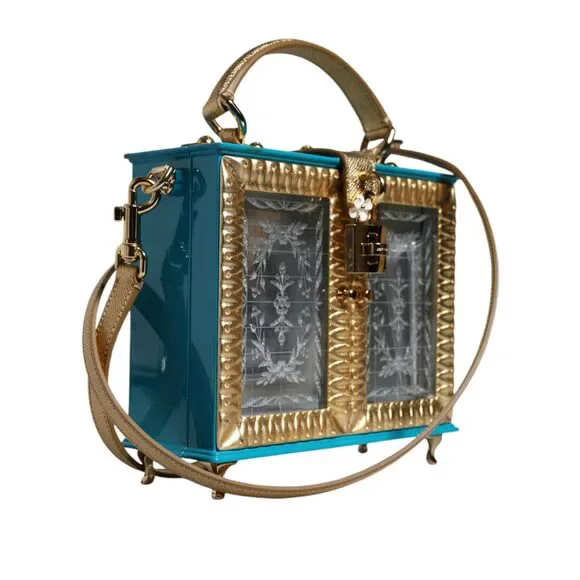 Dolce & Gabbana Multicolor Wood Leather Clutch Shoulder Bag - Picture 4 of 8